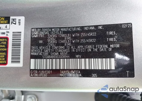 2025 Lexus Tx 500H F Sport Premium z USA, uszkodzony, nr VIN 5TDABAB69SS008944